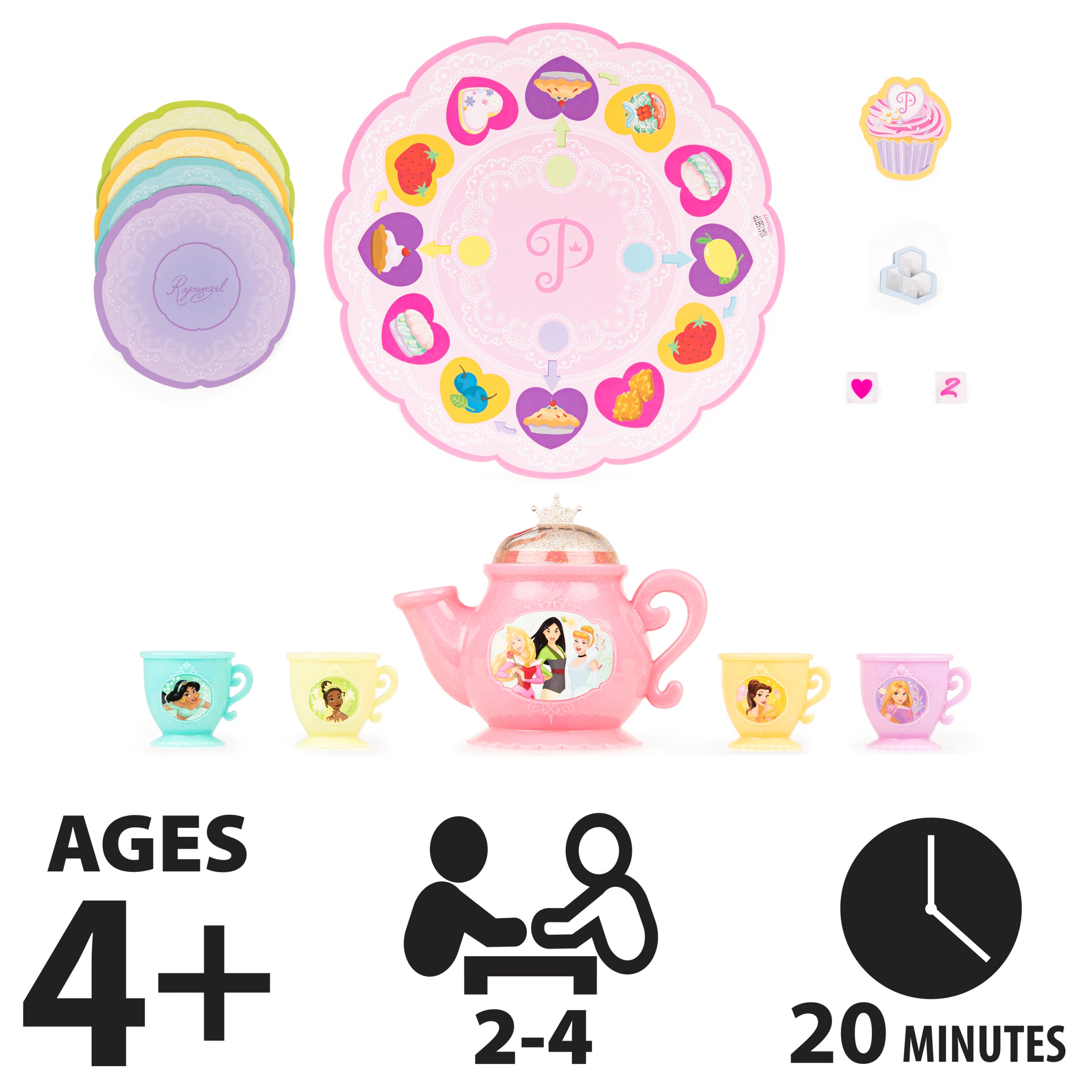 Disney Princess Treats & Sweets Party Board Game, for Kids and Families Ages 4 and up