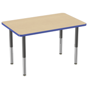 30" x 48" Rectangle T-Molding Activity Table with Adjustable Super Legs - Maple/Blue/Black