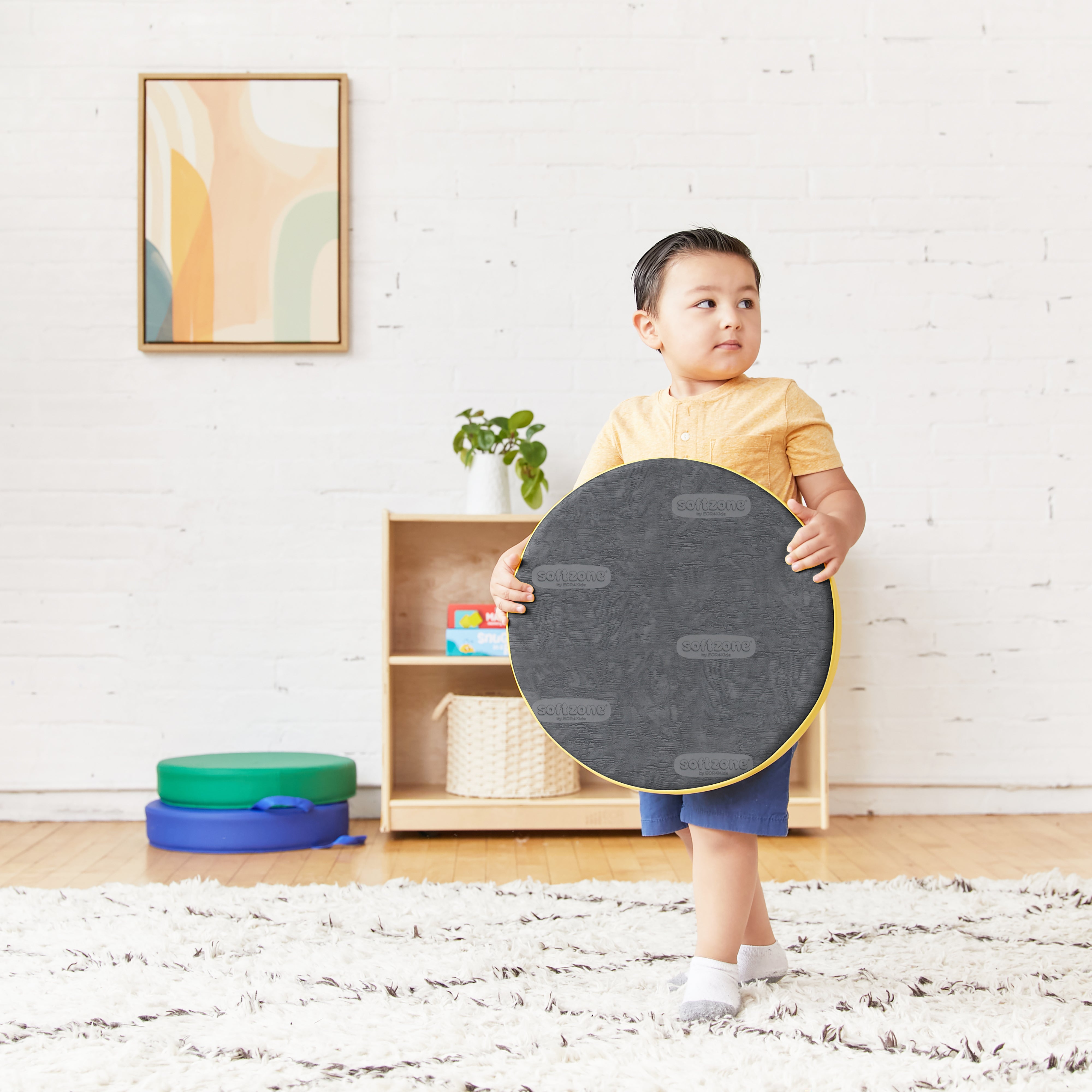 SoftZone Round Carry Me Floor Cushion 4-Piece - Assorted