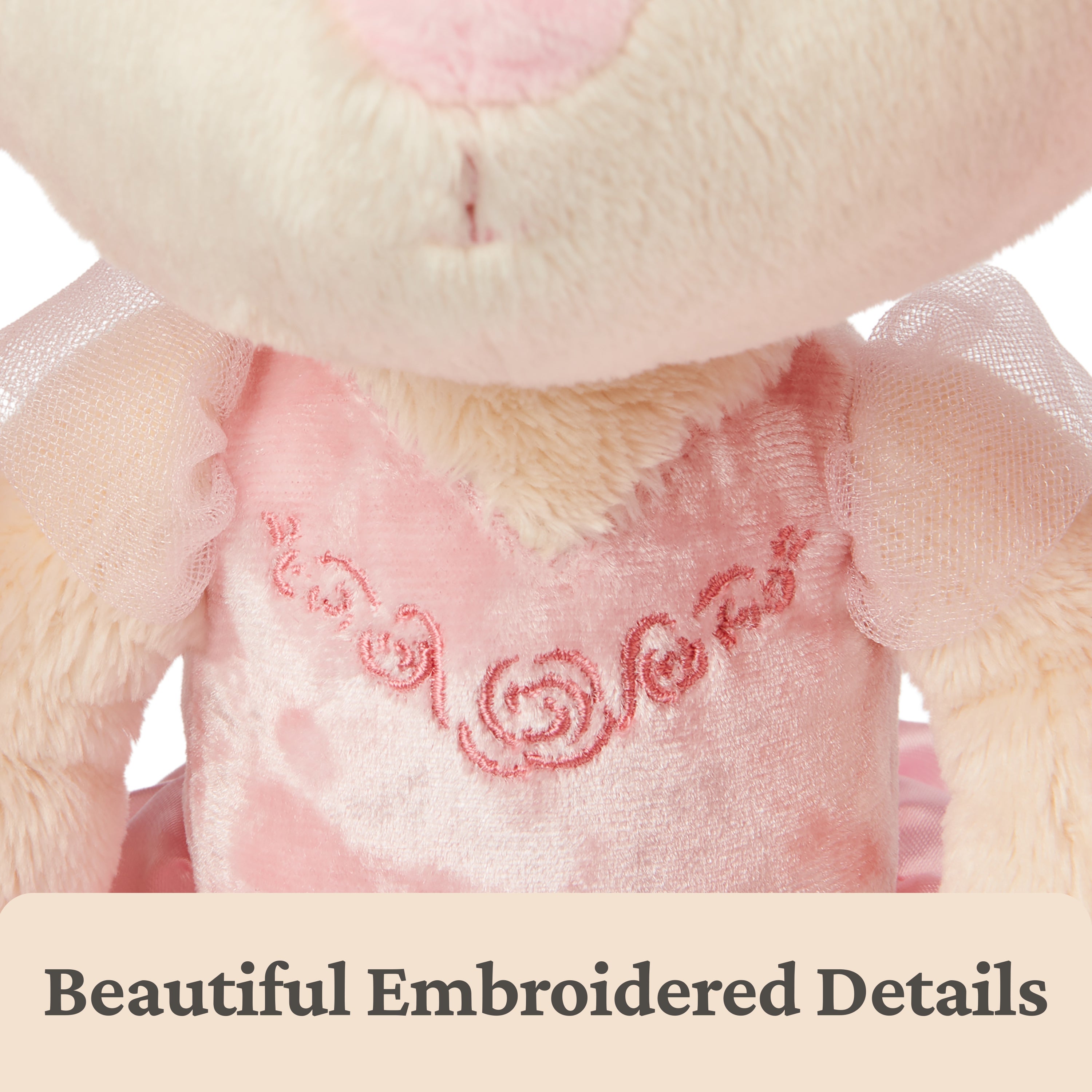 GUND Take-Along Friends Plush, Curtsy Ballerina Bunny, Bunny Stuffed Animal for Ages 1 and Up, Pink, 15"