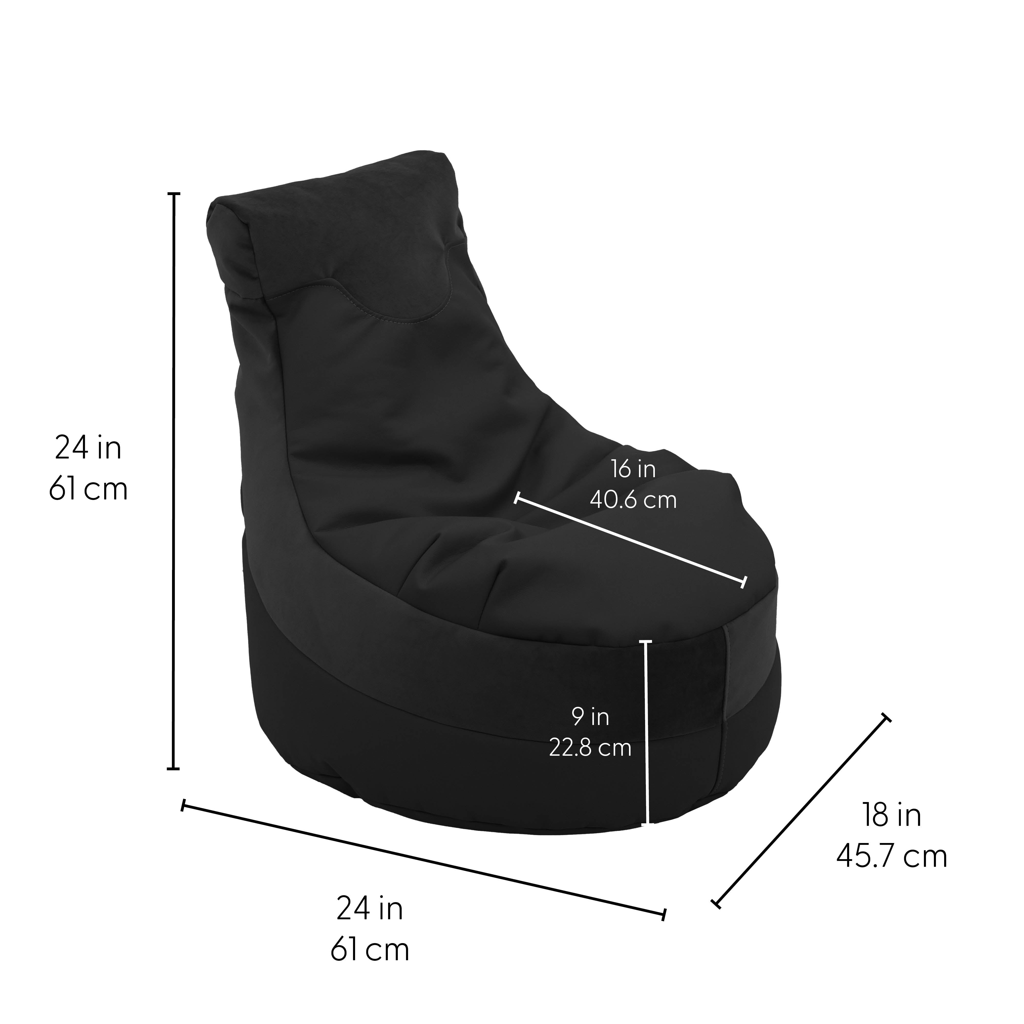 SoftScape Two-Textured Trendy Bean Bag, 2-Piece - Onyx