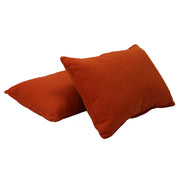 Presidio 16" x 24" Lumbar Indoor/Outdoor Pillow with Piping, 2-Piece - Burnt Orange