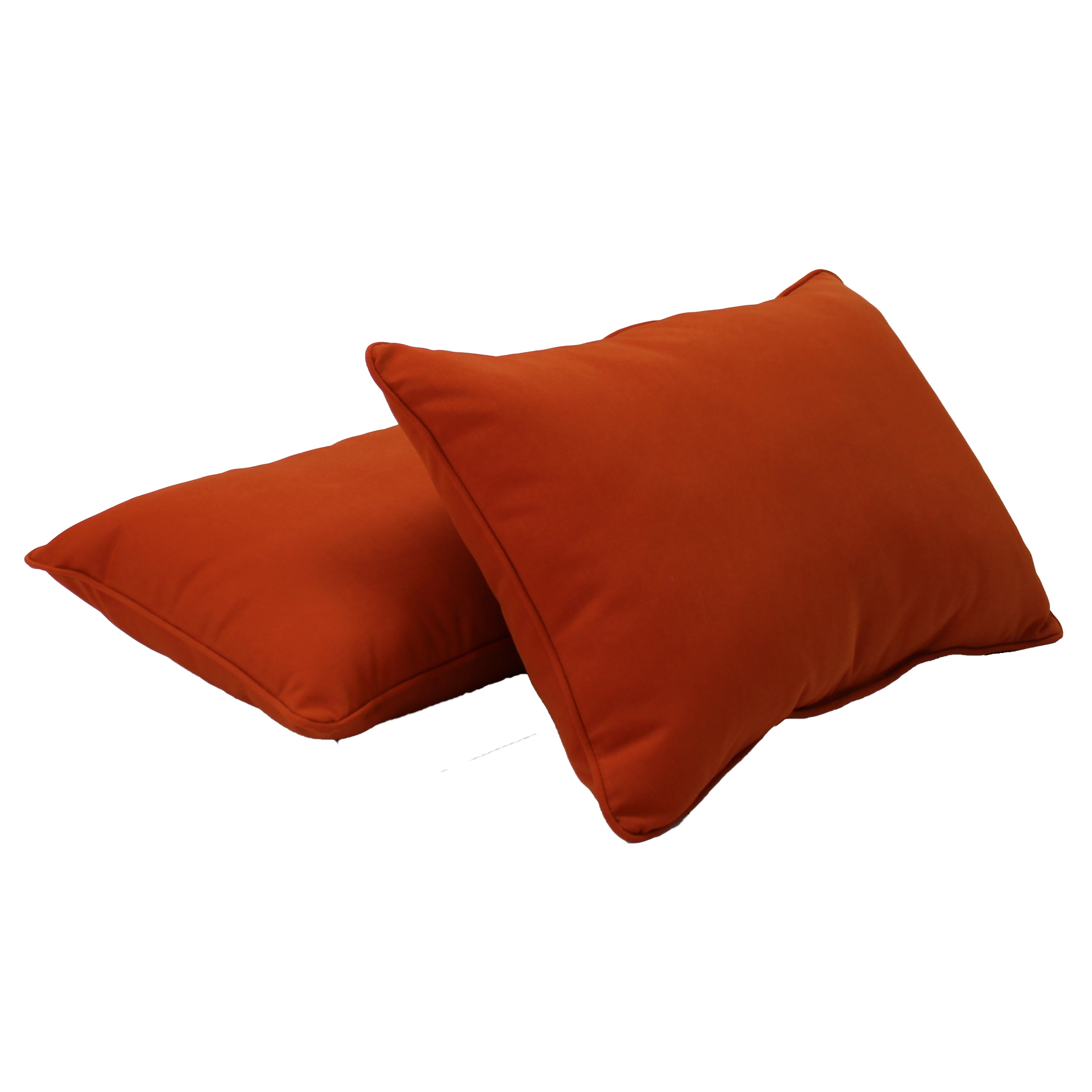 Presidio 16" x 24" Lumbar Indoor/Outdoor Pillow with Piping, 2-Piece - Burnt Orange