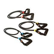Body Sport Covered Resistance Tube With Foam Handle, Medium Resistance, Black, Latex Free, Bulk Pack