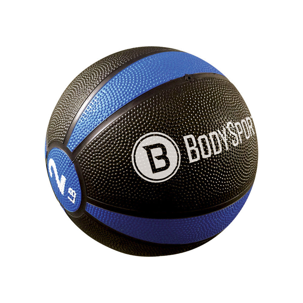 Body Sport Medicine Ball With Illustrated Exercise Guide, 2 Lbs., Blue, Contains Latex