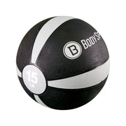 Body Sport Medicine Ball With Illustrated Exercise Guide 15Lbs Gray Contains Latex