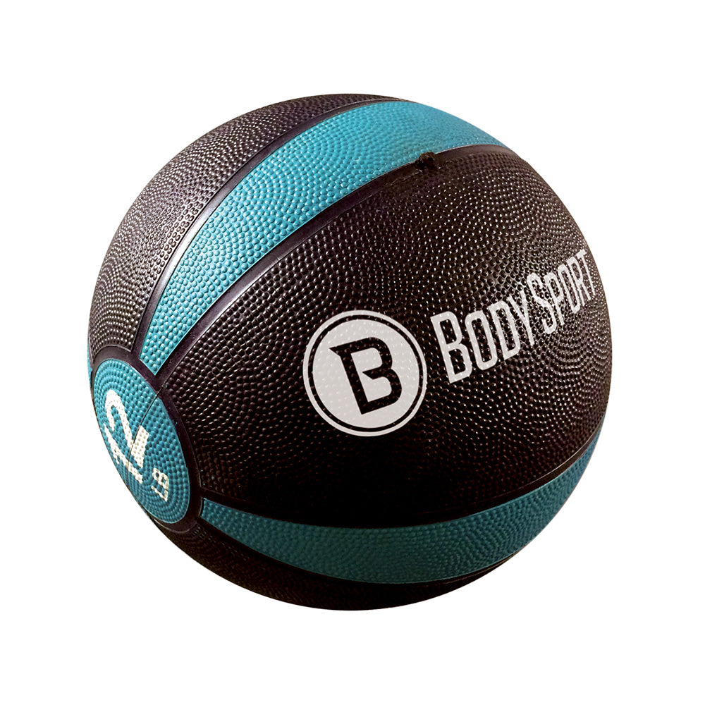 Body Sport Medicine Ball With Illustrated Exercise Guide, 12 Lbs., Teal, Contains Latex