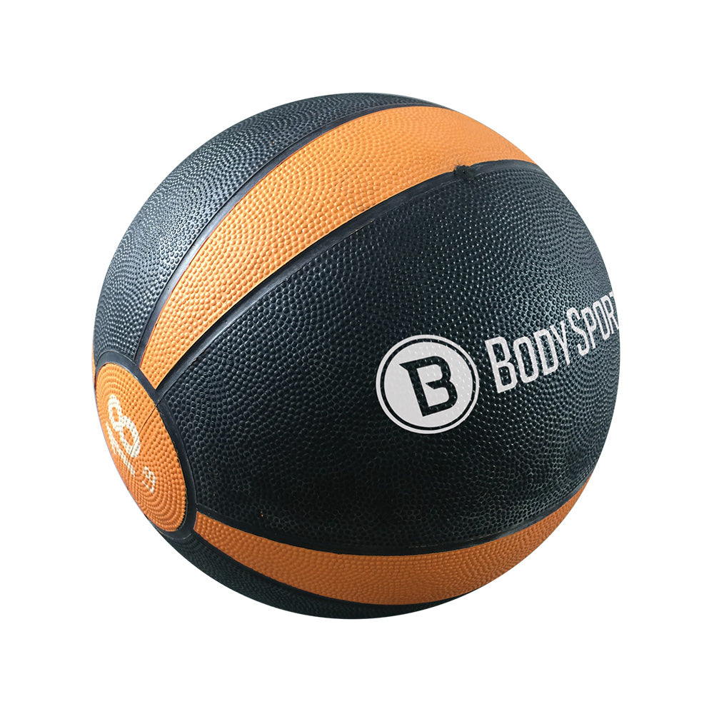 Body Sport Medicine Ball With Illustrated Exercise Guide 18Lbs Orange Contains Latex