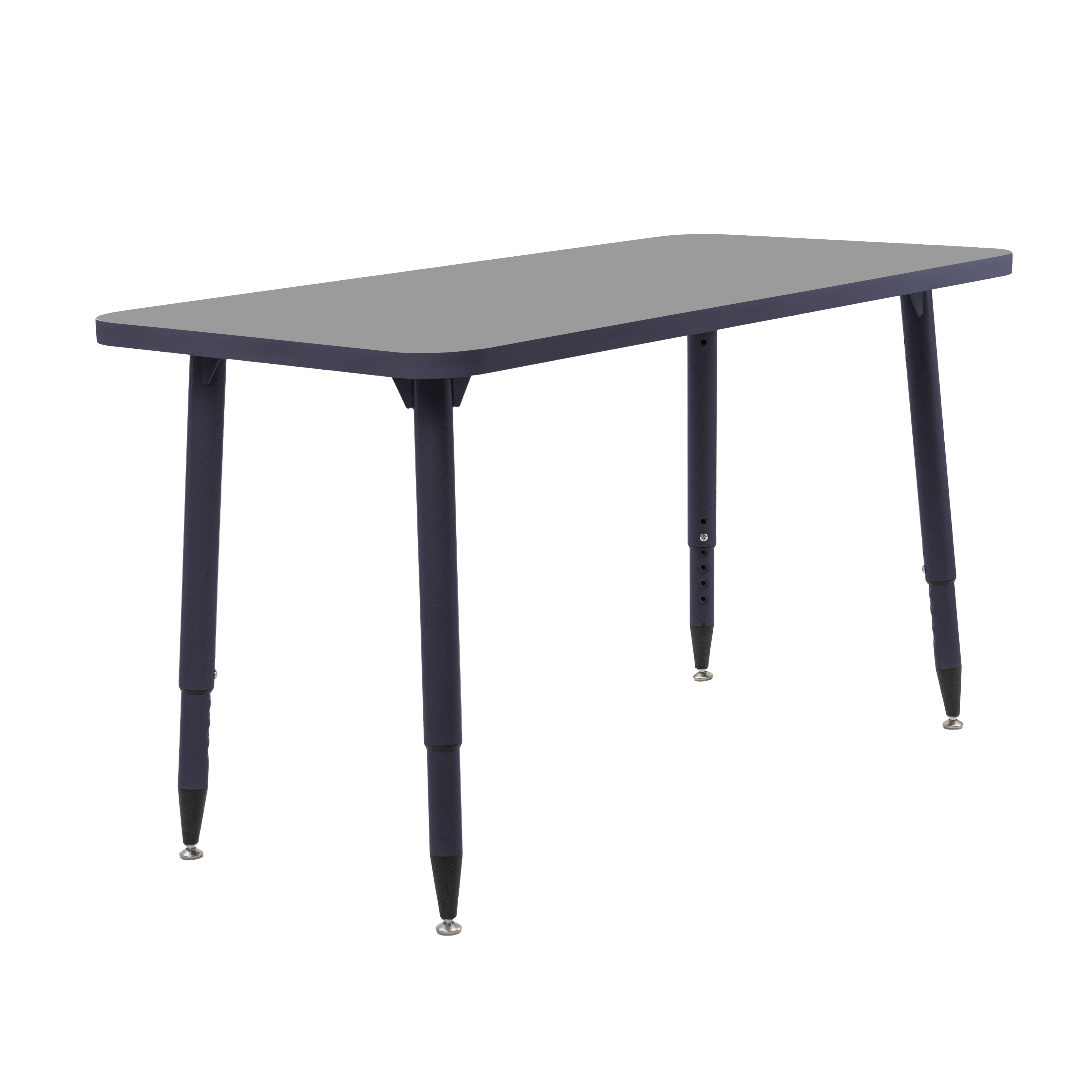 Adapte 24" x 48" Rectangle Thermofused Activity Table with Adjustable Tapered Legs - North Sea/Navy