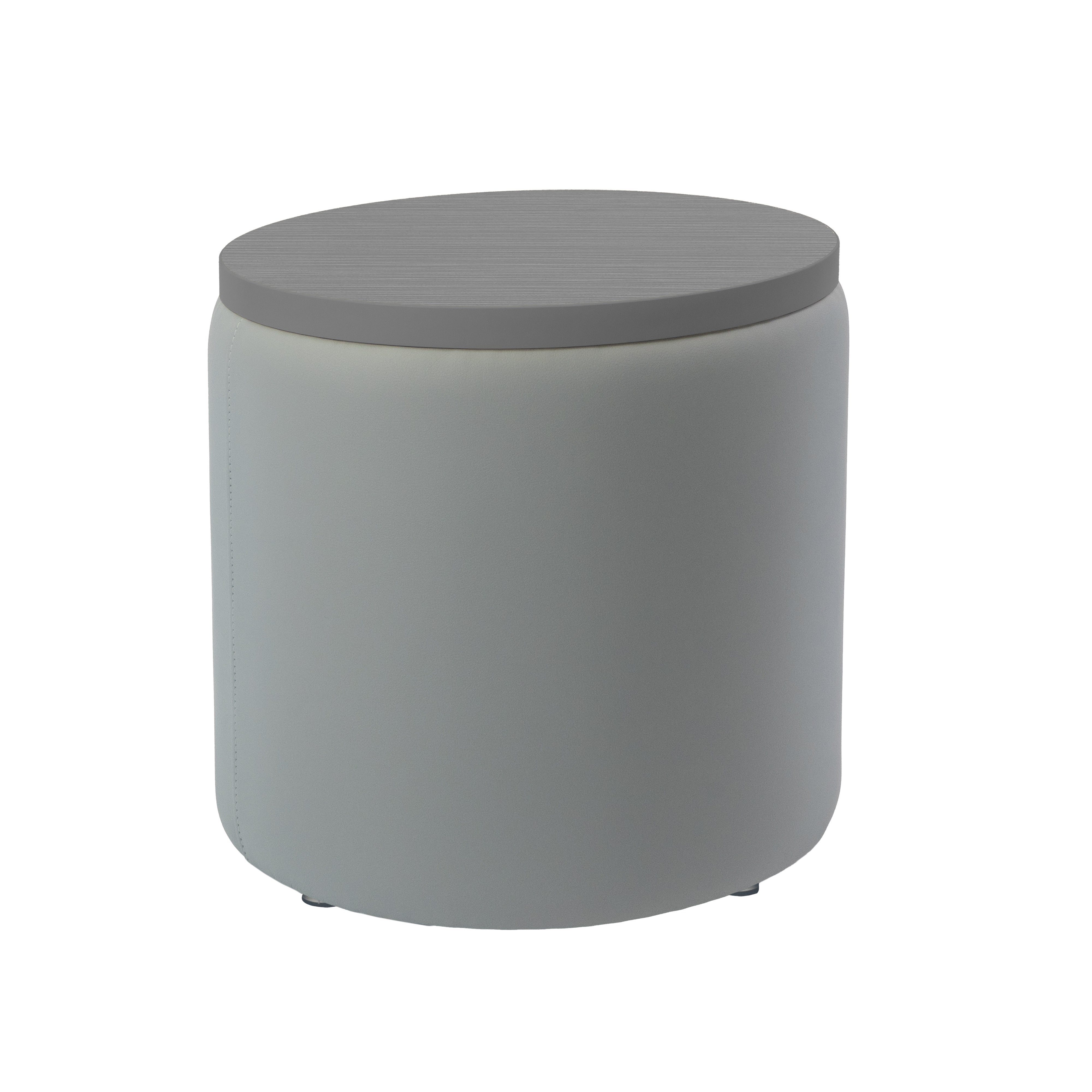 Pro Series Upholstered 18" Round Ottoman Table 18" Height - Gray/Cosmic Strandz