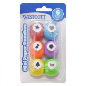 Westcott Mini Paper Punches, Set Of 6 (17971)