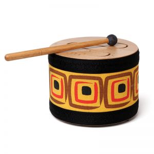 8 Round Wood Tone Drum With Mallet
