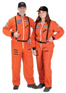 Adult Astronaut Suit, W/embroidered Cap, Size Adult Large (orange)