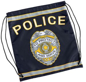 Drawstring Backpack Police (navy Blue)