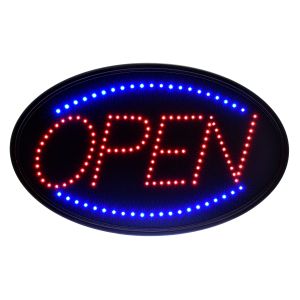 Alpine Industries Led Open Sign, Oval, 23 X 14