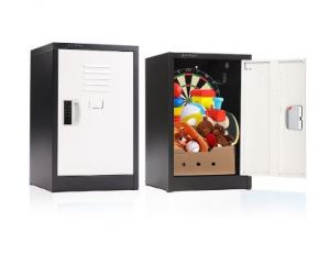 24" H x 15" W Steel Single Tier Storage Locker with Digital Lock, Black and White