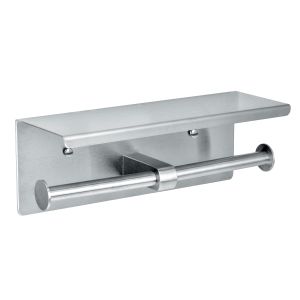 Double Toilet Paper Dispenser Brushed Stainless