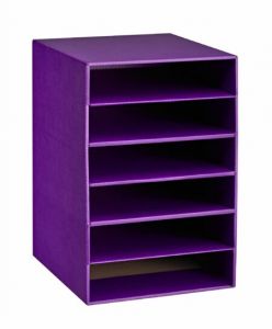 Purple 6 Compartment Desktop File Classroom Literature Organizer 2 Pack