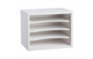 Stackable Desk Organizer With Removable Shelves, White