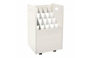 20-slot Mobile Rolling Wood Blueprint Roll File Large Document Organizer