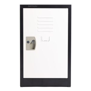 24'' Locker For Kids - Black Body With White Doors