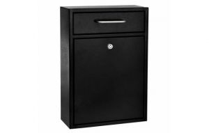 Large Wall Mountable Mailbox With Key Lock, Black