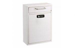 Large Wall Mountable Mailbox With Key And Combination Lock, White