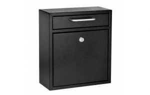 Medium Wall Mountable Mailbox With Key Lock, Black