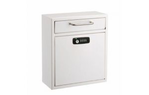 Medium Wall Mountable Mailbox With Key And Combination Lock, White