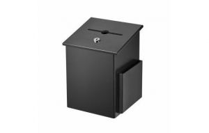 Squared Wood Locking Suggestion Box, Black