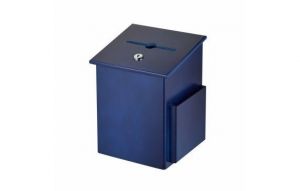 Squared Wood Locking Suggestion Box, Blue 