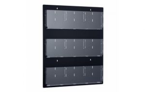 35 In. X 29 In. Black Adjustable Pockets Clear Acrylic Hanging Magazine Rack