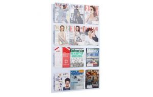Adiroffice 29 In. X 48 In. Adjustable Pockets Clear Acrylic Hanging Magazine Rack 2 Pack