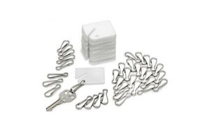 White Plastic Key Tags (100-pack)