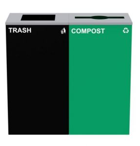 Alpine Industries 58-gallon 2-stream Black Steel-green Compost Bin Station