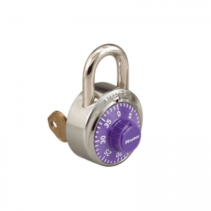 1-7/8in (48mm) General Security Combination Padlock With Key Control Feature And Purple Colored Dial