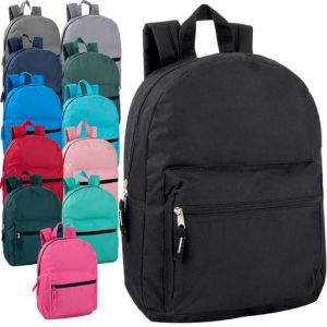 Wholesale 15 Inch Basic Backpack - 6 Color