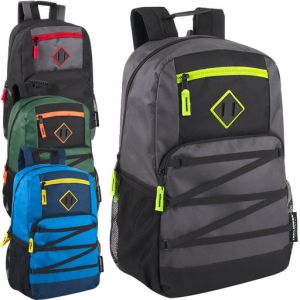 Double Zippered Bungee Backpacks With Laptop Section - Boys, Pack of 24