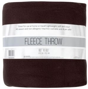 Twin Fleece Throw Blankets 80" x 60" - Brown, Pack of 24