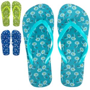 Women's Floral Flip Flops - Assorted Colors