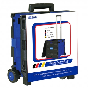 Foldable Rolling Cart W/ Lid Cover Blue 16" X 18" X 15"