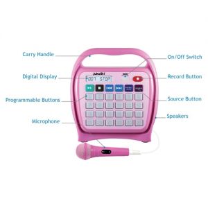 Hamiltonbuhl� Juke24 - Portable, Digital Jukebox With Cd Player And Karaoke Player - Pink