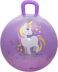 Hopper Ball Unicorn Style With Confetti Inside - 45cm Purple