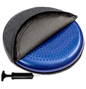 Covered Balance Disc With Washable Overlay, Dark Gray