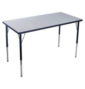 Activity Table 24 X 48 (60x120cm) Gray Edge - Gray Legs Adjusts 21" - 30"