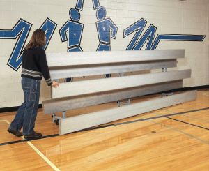 21'    2 Tier Indoor All Aluminum Easy Store Bleacher