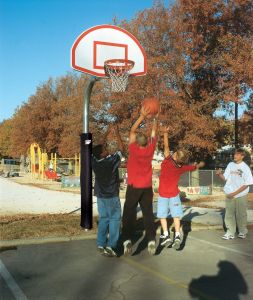 4-1/2" Heavy Duty Finished Aluminum Fan Playground Basketball System