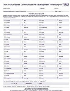 The Macarthurbates Communicative Development Inventory  Iii