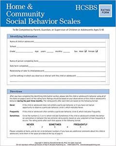 Home And Community Social Behavior Scales Rating Form