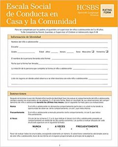 Home And Community Social Behavior Scales Rating Form In Spanish